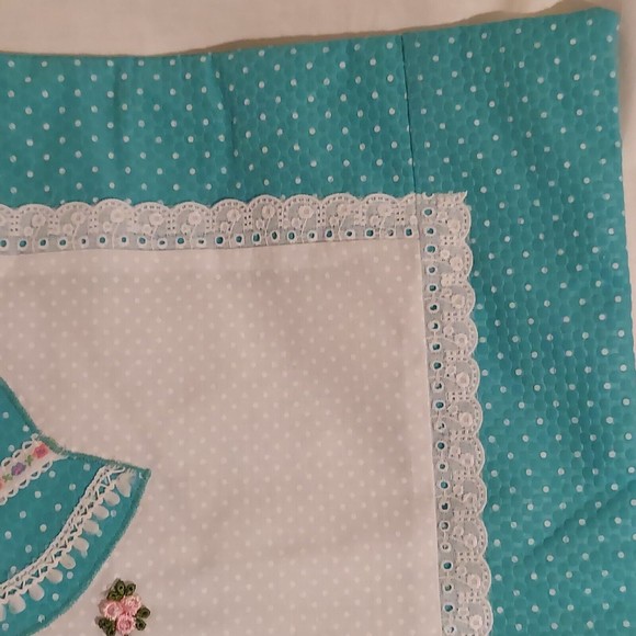 Set Of 2 Sunbonnet Sue Sam Pillow Covers Green White Pink Orange Brown 17 x 17 - Picture 13 of 16